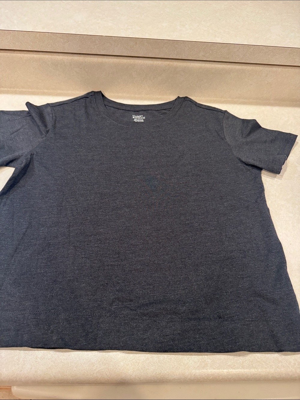 Market & Spruce Short Sleeve Crew Tee in Charcoal Gray